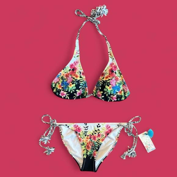 NWT Johnny Was Spring String Bikini Top & Spring String Bikini Bottoms - Picture 5 of 15